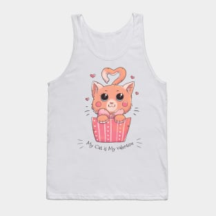 My Cat Is My Valentine Tank Top